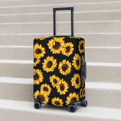Travel Luggage Cover Autumn Sunflowers Wooden Luggage Suitcase Protector Baggage Fit 18-21 Inch in Saudi Arabia
