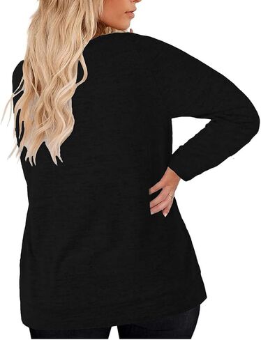 Plus Size St Patricks Day Irish Festival Clover Lucky Graphics Print Shirt Women Long Sleeve Tops in Saudi Arabia