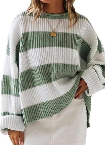 SOLY HUX Women's Color Block Sweater Long Sleeve Drop Shoulder Loose Pullover Tops in Saudi Arabia