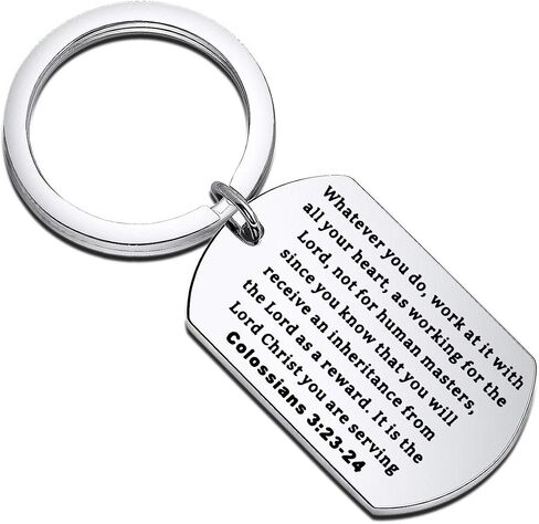 FEELMEM Christian Jewelry Colossians 3:23 Bible Verse Keychain Inspirational Gift in Saudi Arabia
