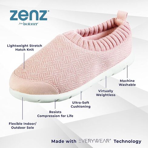 isotoner Women's Slip-on Shoes with a Lightweight Hatch Knit Stretch Sock Upper Slipper in Saudi Arabia