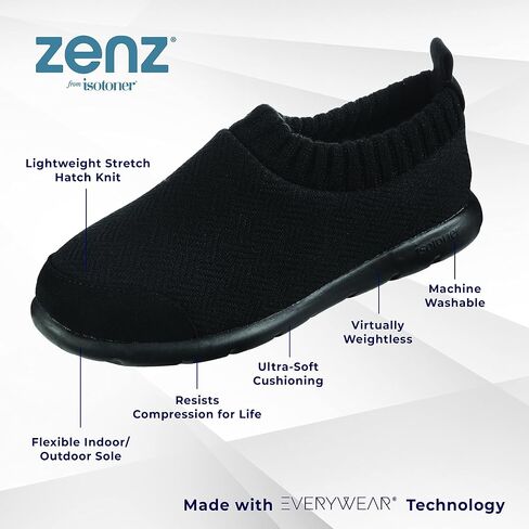 isotoner Women's Slip-on Shoes with a Lightweight Hatch Knit Stretch Sock Upper Slipper in Kuwait
