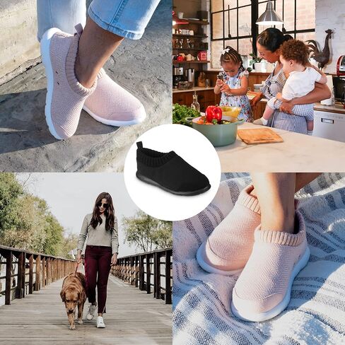 isotoner Women's Slip-on Shoes with a Lightweight Hatch Knit Stretch Sock Upper Slipper in Kuwait