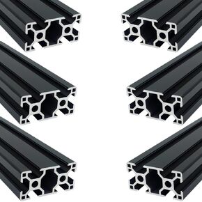 6PCS T Slot 3060 Aluminum Extrusion 39.3 Inch,European Standard Anodized Linear Rail,for DIY 3D Printer and CNC Machine Black