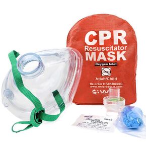 WNL Products CPR Rescue Mask, Adult/Child Pocket Resuscitator, Soft Case Kit with Belt Clip 5 Pack