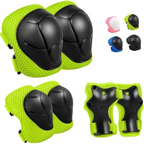 Kids/Youth Knee Pad Elbow Pads Guards Protective Gear Set, Toddler Knee and Elbow Pads with Wrist Guards 3 in 1 for Skating Cycling Bike Rollerblading Scooter