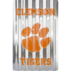 Clemson Tigers Corrugated Sign 12 x 18 embossed
