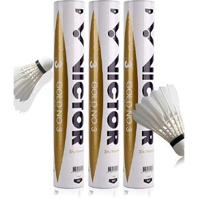 Victor Gold No.3 Badminton Feather Shuttlecock Birdy 12-Pack