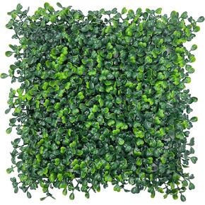 Artificial Grass Wall Panel Backdrop, 10“ by 10" 12P (8.4 sqft) UV-Anti Greenery Faux Boxwood Panels for Indoor Outdoor Green Plant Wall Decor & Ivy Fence Covering Privacy