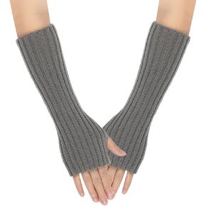 Ralleyfun Knit Arm Warmer Fingerless Knit Gloves Winter Mitten Gloves ThumbHole Costume