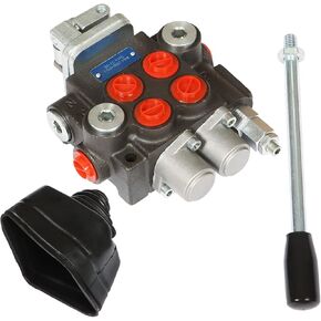 Hydraulic Directional Control Valve 3600 PSI, 2 Spool 11 GPM Hydraulic Loader Valve, BSPP Ports, Directional Control Valve For Tractors Loaders Tanks
