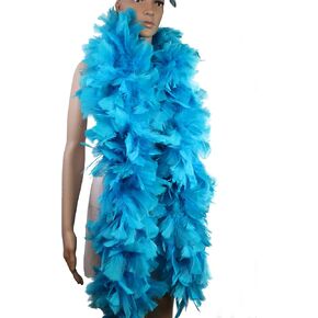 Flydreamfeathers 150 Gram Turkey Flat Large Feather Boa, Good for Party， Dress Up， Halloween Costume， Decoration