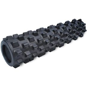 RumbleRoller - Mid Size 22 Inches - Black - Extra Firm - Textured Muscle Foam Roller - Relieve Sore Muscles- Your Own Portable Massage Therapist - Patented Foam Roller Technology
