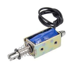 uxcell DC 12V 1A 10mm Stroke 600g Push Pull Type Open Frame Solenoid Electromagnet Black Wire Leads