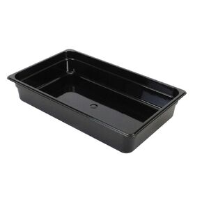 Thunder Group PLPA8004BK Food Pan, Full Size, 4" deep, Shatter and Scratch Resistant, Dishwasher Safe, Polycarbonate, Black, NSF, Pack of 6