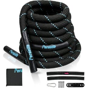 Perantlb Battle Rope-1.5" Diameter, 30" 40"50"Lengths,Steel Anchor & Strap Included-Battle Exercise Training Rope