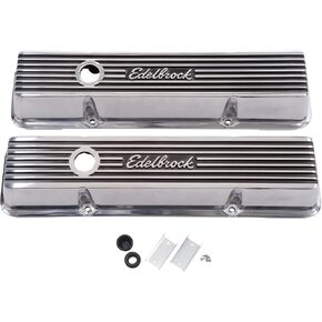 Edelbrock 4263 Elite II Valve Covers for Chevy 262-400 V8 1959-86 Aluminum Finned