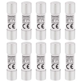 Cylindrical Ceramic Tube Fuse Link, RT18-32 (RO15), 10 * 38 mm, 2A 500V, CE, Pack of 10