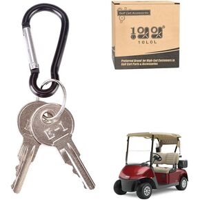 10L0L Universal Golf Cart Ignition Keys for EZGO 1982-up Electric and Gas, 2 PCS, OEM# 17063-G1 17063G1 (Silver)