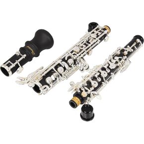 Oboe Beginner Student Level ABS Body Silver Plated Full Automatic C Tone with Reeds, Cleaning Cloth, Oboe Swab, Powder Paper, Absorbing Paper, Thumb Rest, Screwdriver, Gloves, Case