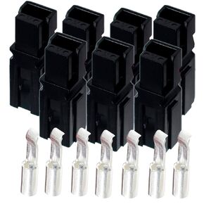30 Amp Anderson Connectors, PP15 to 45, Black, w/12-16 AWG Heavy Duty Contact 30A, 600V (Pack of 7)