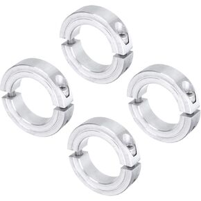 uxcell 4pcs Double Split Clamp-On Shaft Collar for 1-1/2" Shaft, Two-Piece Clamping Collar, 2-3/8" OD, 9/16" Thickness, Aluminum Alloy Set Screw Split Collar Clamp