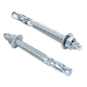 1/2 x 5-1/2" Wedge Anchor, Zinc-Plated Carbon Steel Screw Bolt nut Expansion Head kit to Drill Wall, 5 PCS