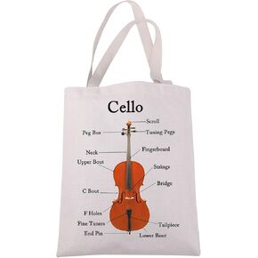 JXGZSO Musician Gift Cello Instrument Anatomy Tote Bag Cello Lover Gift Cello Player Gift Music Teacher Gift Cellist Gift