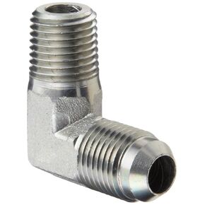 Eaton Aeroquip 2024-4-6S 90 Degree Male Elbow, JIC 37 Degree & NPT End Types, Carbon Steel, 1/4 NPT(m) x 3/8 JIC(m) End Size, 3/8" Tube OD, 1/4" Male Pipe Size