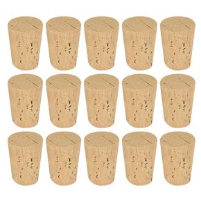 MECCANIXITY Tapered Cork, 17.5x13.5x22.2mm Natural Wooden Leakproof Soft Cork Stoppers for Wine Beer Bottle Crafts Corks Plug Replacement Laboratory Supplies, Light Wood Color, Pack of 15