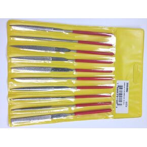 HHIP 3000-0062 10 Piece Diamond Needle File Set, Medium Coarse, 5 1/2" Long with 2" of Diamond