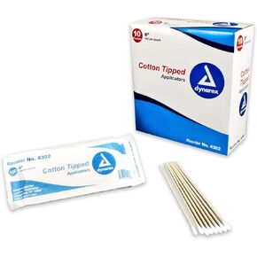 Dynarex Non-Sterile Cotton-Tip Applicator with Wood Handle 6"