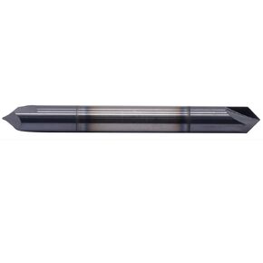 BestParts High Performance Solid Carbide End Mill, Chamfer Mill - Double End - AlTiN coated, 2 Flute, 90° Chamfer Angle, 1/4" Cutting Diameter, 1/4" Shank Diameter, 2-1/2" Overall Length