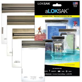 LOKSAK - aLOKSAK Small Multi-Pack Waterproof Dry Bags - Airtight Underwater Pouch - Touch Screen Compatible - Diving Certified (4 Pack)