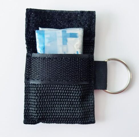 100 قطعة/الحزمة سلسلة مفاتيح حاجز CPR مع Cpr Face Shield CPR Life Key لتدريب CPR Aed باللون الأسود in Kuwait