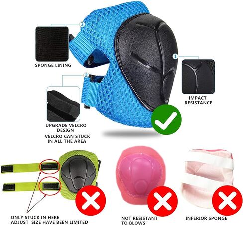 Knee Pads for Kids Kneepads and Elbow Pads Toddler Protective Gear Set Kids Elbow Pads and Knee Pads for Girls Boys with Wrist Guards 3 in 1 for Skating Cycling Bike Rollerblading Scooter in Saudi Arabia