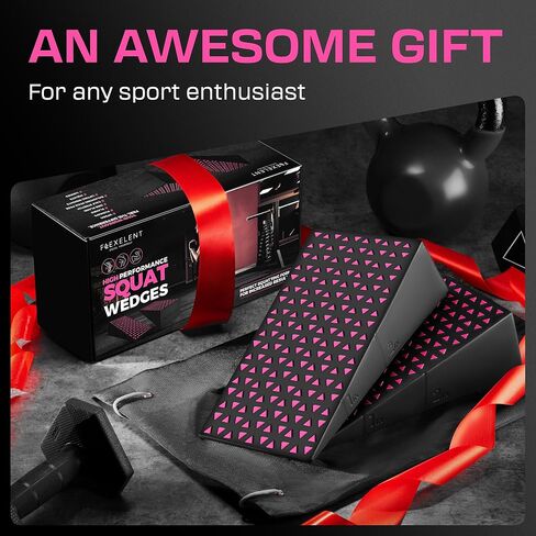 Squat Wedge Block Pair, Calf Stretcher Slant Board for Squats, Calf Raise Block, Anti-Slip Heel Elevated Squat Wedge, ATG Equipment, 17° Incline, 3.5x5.9x12.2, Backpack Included in Saudi Arabia