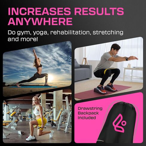 Squat Wedge Block Pair, Calf Stretcher Slant Board for Squats, Calf Raise Block, Anti-Slip Heel Elevated Squat Wedge, ATG Equipment, 17° Incline, 3.5x5.9x12.2, Backpack Included in Saudi Arabia
