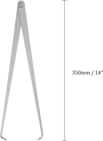 Firm Joint Inside Caliper - [12 Inch] Stainless Metal Firm Friction Joint Measurement Tool for Size Measuring Use, Silver Tone in Saudi Arabia