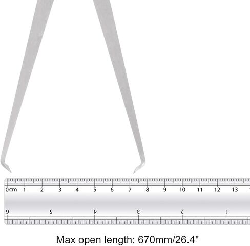 Firm Joint Inside Caliper - [12 Inch] Stainless Metal Firm Friction Joint Measurement Tool for Size Measuring Use, Silver Tone in Saudi Arabia