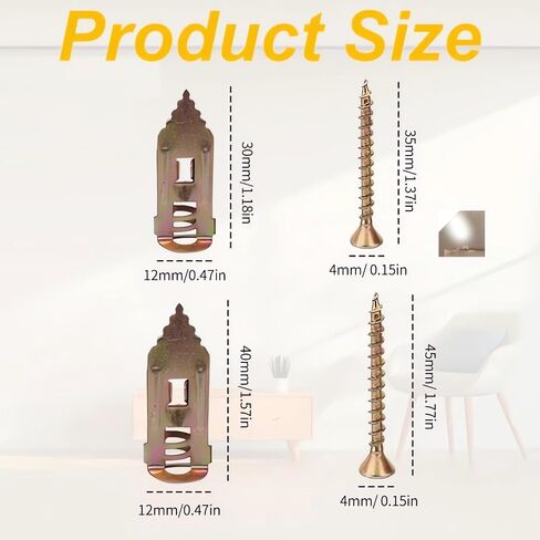 100PC Self-Drilling Drywall Anchors with Screws Zinc Plated Steel Hollow Wall Anchors and Screws, No Drill Or Holes in Wall for Fixing TV, Shelf, Cabinet, Curtains, Calligraphy in Saudi Arabia