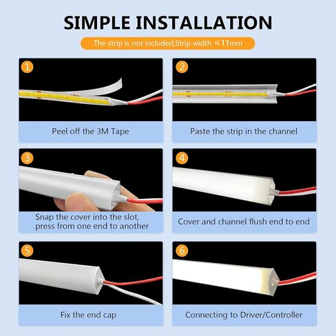 V Shape LED Strip Channel Diffuser System, 30 Pack 3.3ft /1Meter Aluminum Channel Profile Track with Milky Cover, Mounting Kit - Easy Cut and Installation Indoor/Outdoor Use in Saudi Arabia