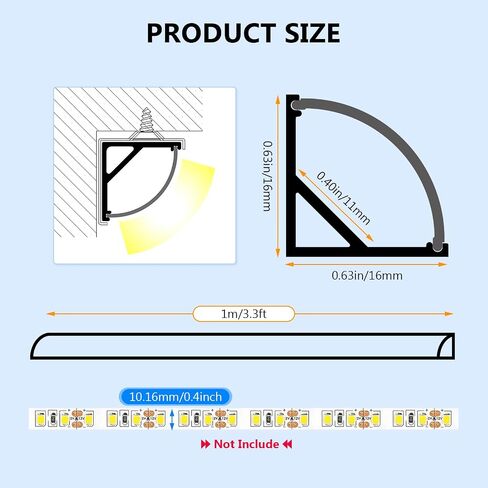 V Shape LED Strip Channel Diffuser System, 30 Pack 3.3ft /1Meter Aluminum Channel Profile Track with Milky Cover, Mounting Kit - Easy Cut and Installation Indoor/Outdoor Use in Saudi Arabia