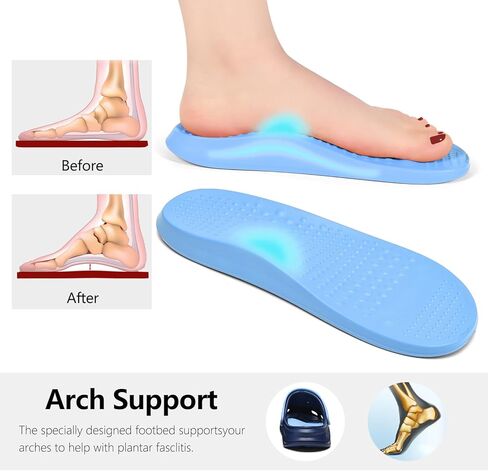 clootess قوس دعم حديقة قباقيب أحذية تقويم العظام للنساء والرجال الصنادل وسادة الانتعاش التهاب اللفافة قدم النعال in Saudi Arabia