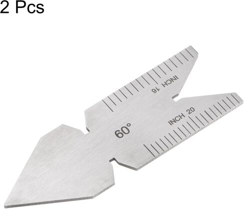 2pcs Center Gauge 60° US Standard Thread Cutting Angle Gauge, Stainless Steel Lathe Cutting Tool, Thread Pitch Increment 16/20/24/32thd in Saudi Arabia
