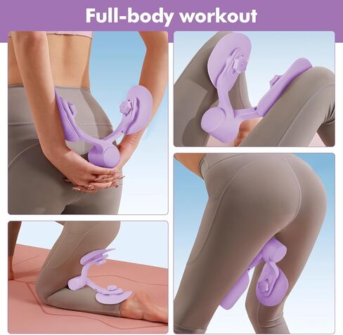 سيد الفخذ للسيدات: مدرب مقاومة معزز للورك والحوض، معدات تمرين الفخذ الداخلي، منتجات تمرين كيجل للصالة الرياضية المنزلية (بنفسجي) in Kuwait