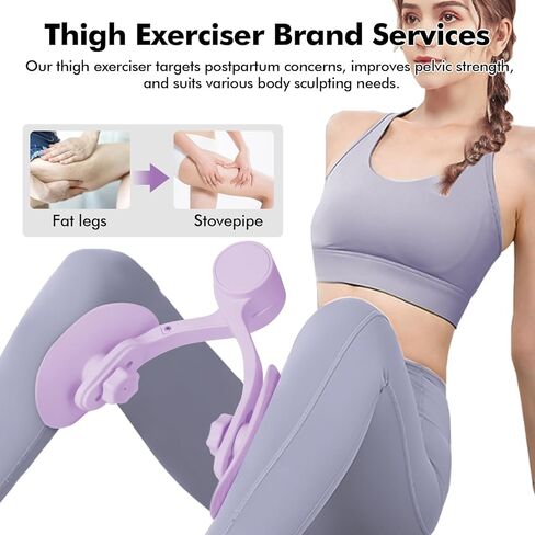 سيد الفخذ للسيدات: مدرب مقاومة معزز للورك والحوض، معدات تمرين الفخذ الداخلي، منتجات تمرين كيجل للصالة الرياضية المنزلية (بنفسجي) in Kuwait