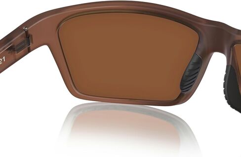 Fin-Nor Men's Frosted Matte Brown Frame Rectangular Sunglasses in Saudi Arabia