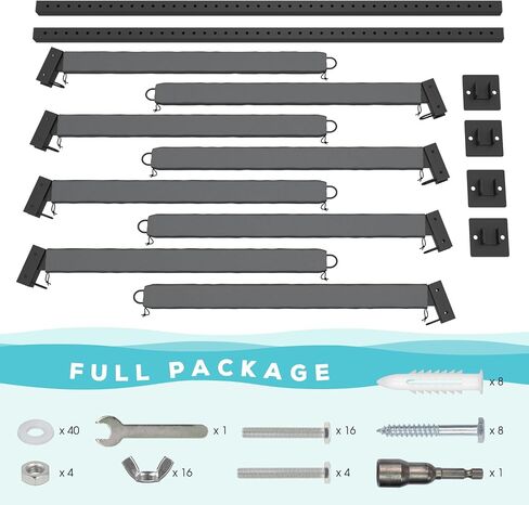 Adjustable Kayak Rack, Sup Storage Stand, Weatherproof Canoe Holder, Heavy Duty Paddleboard Bracket, Anti-Rust Surfboard Bracket, Kayak Wall Mount for Outdoor Organizer - 4 Levels in Saudi Arabia