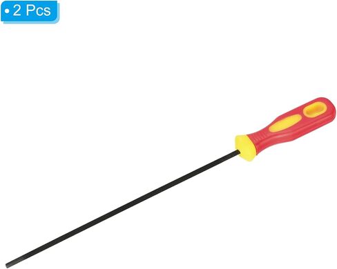 PATIKIL Chainsaw Chain Sharpening File, 2 Pack 3/16-Inch (4.8 Mm) Round Chain Saw Sharpener File with Plastic Handle for Chainsaw, Red Yellow in Saudi Arabia